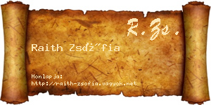 Raith Zsófia névjegykártya